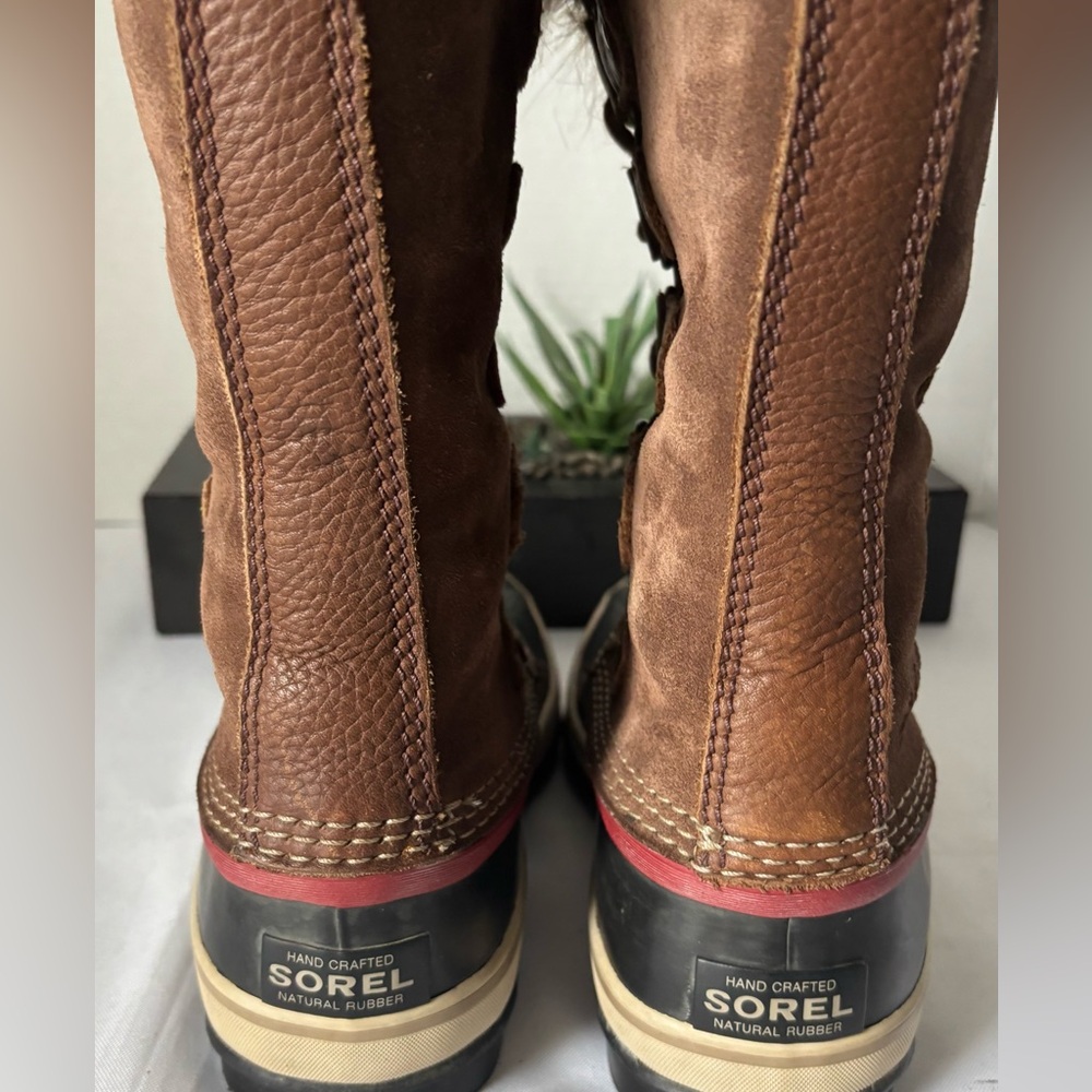 SOREL WOMENS JOAN OF ARTIC WATERPROOF FULL GRAIN LEATHER & SUEDE FAUX FUR SZ 6 - Picture 4 of 13